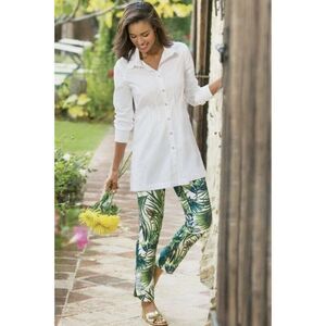 Soft Surroundings Pretty Palms Ankle Pants - Size Small- Multicolor